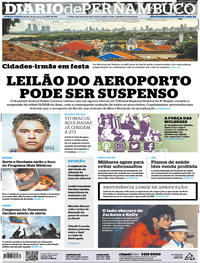 Capa do jornal Diario de Pernambuco 12/03/2019