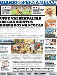 Capa do jornal Diario de Pernambuco 13/02/2019