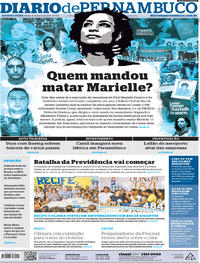 Capa do jornal Diario de Pernambuco 13/03/2019