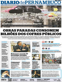 Capa do jornal Diario de Pernambuco 14/02/2019