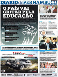 Capa do jornal Diario de Pernambuco 15/05/2019