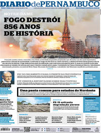 Capa do jornal Diario de Pernambuco 16/04/2019