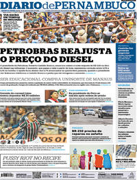 Capa do jornal Diario de Pernambuco 18/04/2019