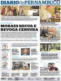 Capa do jornal Diario de Pernambuco 19/04/2019