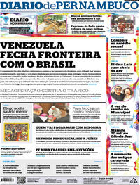 Capa do jornal Diario de Pernambuco 22/02/2019