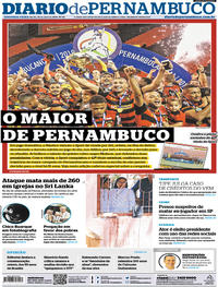 Capa do jornal Diario de Pernambuco 22/04/2019