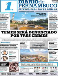 Capa do jornal Diario de Pernambuco 23/03/2019