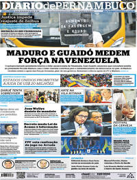 Capa do jornal Diario de Pernambuco 25/01/2019