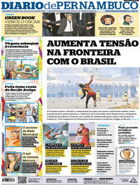 Capa do jornal Diario de Pernambuco 25/02/2019