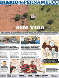 Capa do jornal Diario de Pernambuco 28/01/2019