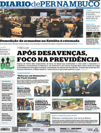 Capa do jornal Diario de Pernambuco 29/03/2019
