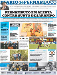 Capa do jornal Diario de Pernambuco 02/08/2019