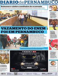 Capa do jornal Diario de Pernambuco 04/11/2019