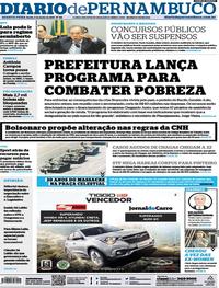 Capa do jornal Diario de Pernambuco 05/06/2019