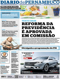 Capa do jornal Diario de Pernambuco 05/07/2019