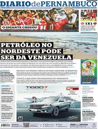 Capa do jornal Diario de Pernambuco 08/10/2019
