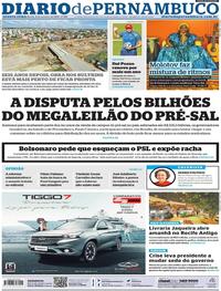 Capa do jornal Diario de Pernambuco 09/10/2019