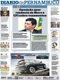 Capa do jornal Diario de Pernambuco 11/06/2019