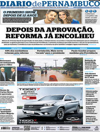 Capa do jornal Diario de Pernambuco 12/07/2019