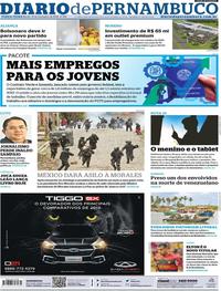Capa do jornal Diario de Pernambuco 12/11/2019