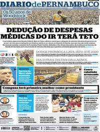 Capa do jornal Diario de Pernambuco 13/08/2019