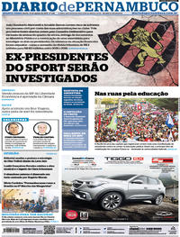 Capa do jornal Diario de Pernambuco 14/08/2019