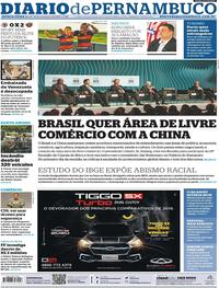 Capa do jornal Diario de Pernambuco 14/11/2019