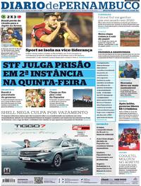 Capa do jornal Diario de Pernambuco 15/10/2019