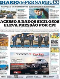 Capa do jornal Diario de Pernambuco 15/11/2019