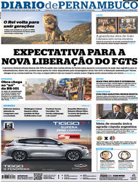 Capa do jornal Diario de Pernambuco 18/07/2019