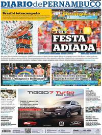 Capa do jornal Diario de Pernambuco 18/11/2019