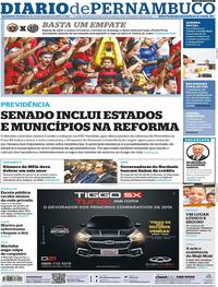 Capa do jornal Diario de Pernambuco 20/11/2019
