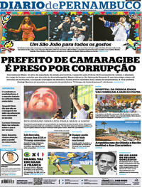 Capa do jornal Diario de Pernambuco 21/06/2019