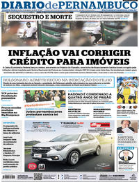 Capa do jornal Diario de Pernambuco 21/08/2019