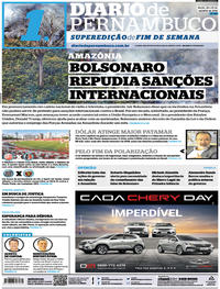 Capa do jornal Diario de Pernambuco 24/08/2019