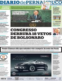 Capa do jornal Diario de Pernambuco 25/09/2019