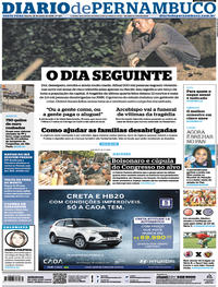 Capa do jornal Diario de Pernambuco 26/07/2019