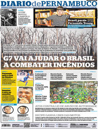 Capa do jornal Diario de Pernambuco 26/08/2019
