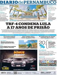 Capa do jornal Diario de Pernambuco 28/11/2019