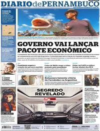 Capa do jornal Diario de Pernambuco 29/10/2019