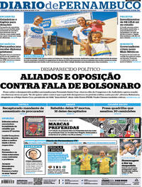 Capa do jornal Diario de Pernambuco 30/07/2019