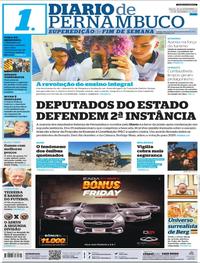 Capa do jornal Diario de Pernambuco 30/11/2019