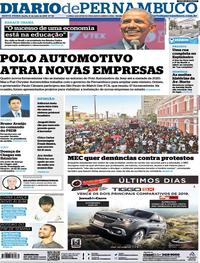 Capa do jornal Diario de Pernambuco 31/05/2019