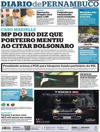 Capa do jornal Diario de Pernambuco 31/10/2019