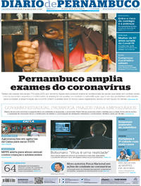 Capa do jornal Diario de Pernambuco 01/04/2020