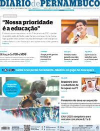 Capa do jornal Diario de Pernambuco 01/12/2020