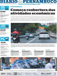 Capa do jornal Diario de Pernambuco 02/06/2020