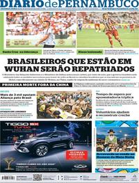 Capa do jornal Diario de Pernambuco 03/02/2020