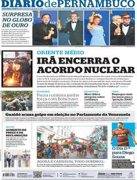 Capa do jornal Diario de Pernambuco 06/01/2020