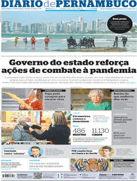 Capa do jornal Diario de Pernambuco 06/04/2020